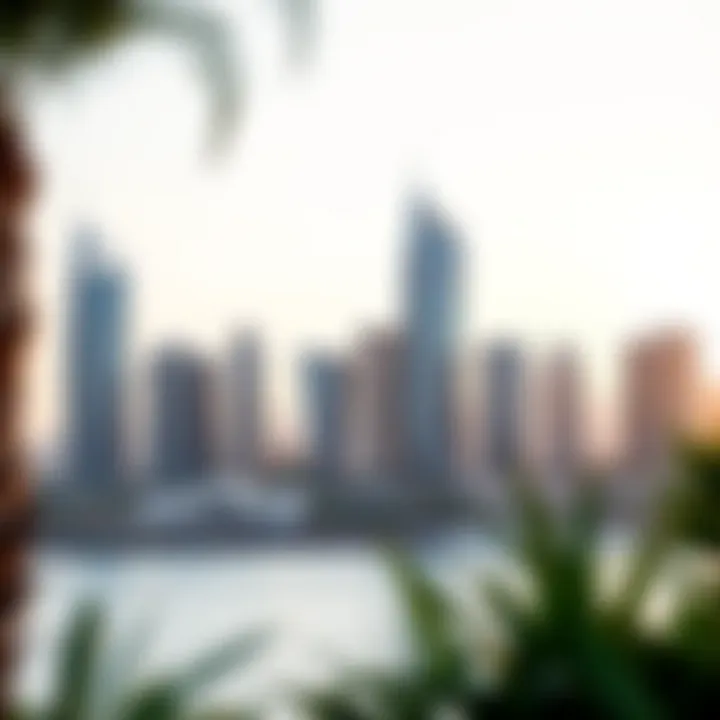 Stunning view of ADCB properties skyline in Dubai