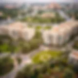 Aerial view of Akoya Oxygen community showcasing green spaces