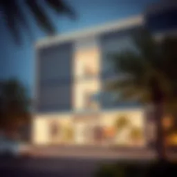 Exterior view of Alarfeen Real Estate office showcasing modern architecture