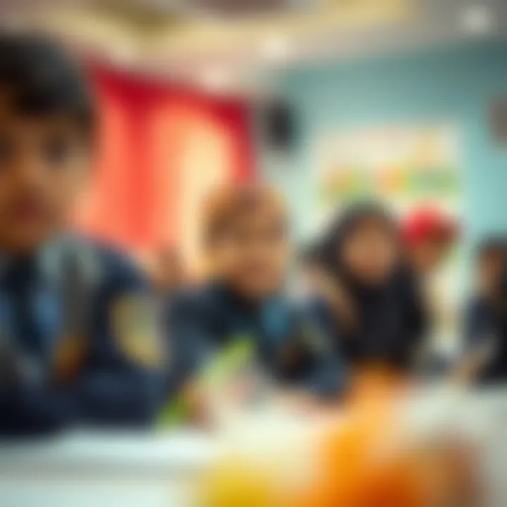 Students participating in a cultural event at a primary school in Dubai, highlighting cultural diversity