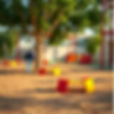 An outdoor play area in a primary school in Dubai, emphasizing physical education and social interaction