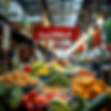 Local Delicacies at Dubai's Food Market A vibrant food market displaying fresh ingredients and local delicacies