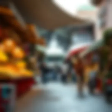 A bustling market scene in Bur Dubai representing community dynamics