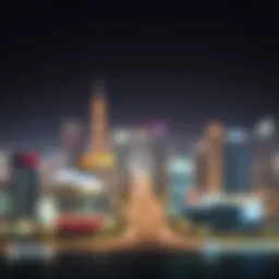 A panoramic view of Bur Dubai showcasing its vibrant skyline