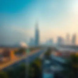 Scenic view of the Dubai skyline