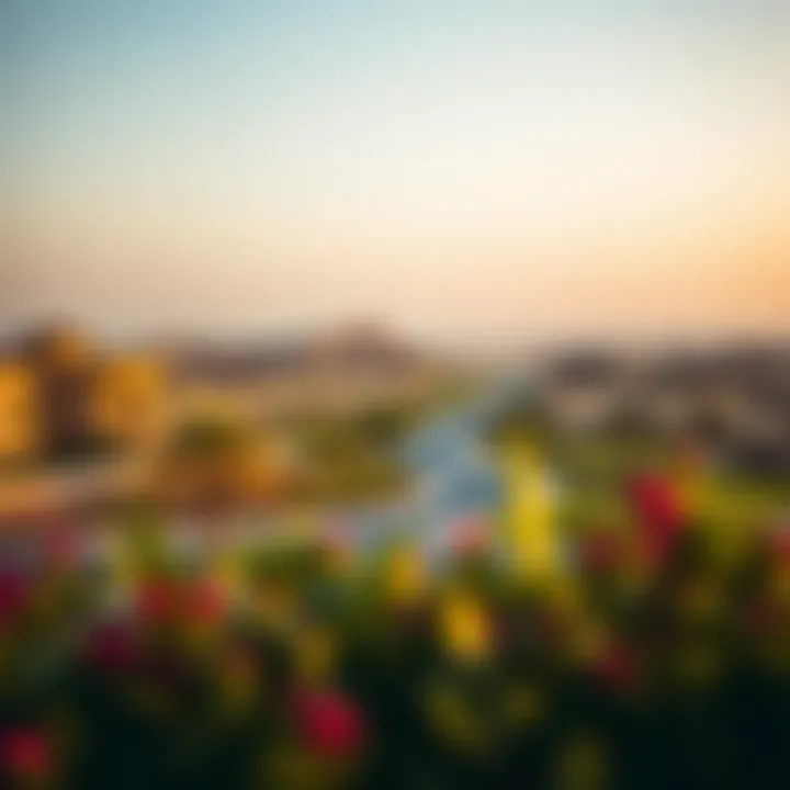 Serene landscape view of Jumeirah Village Circle