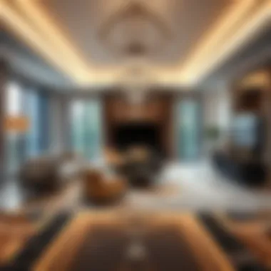 Elegance in High-End Interiors Interior of a high-end living space showcasing elegance