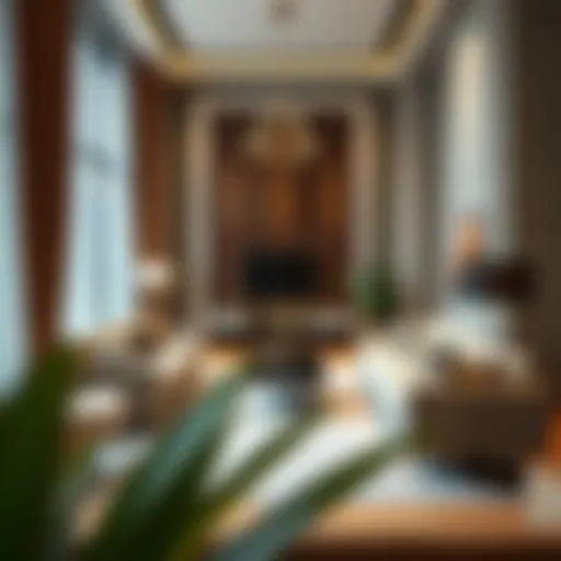 Luxury living room setup featuring modern furniture
