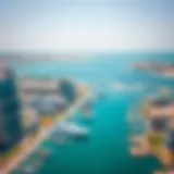 Aerial view of South Bay Dubai showcasing its modern architecture and waterfront.