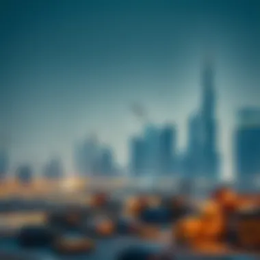 Dubai Skyline with Ongoing Construction Dubai skyline with construction sites